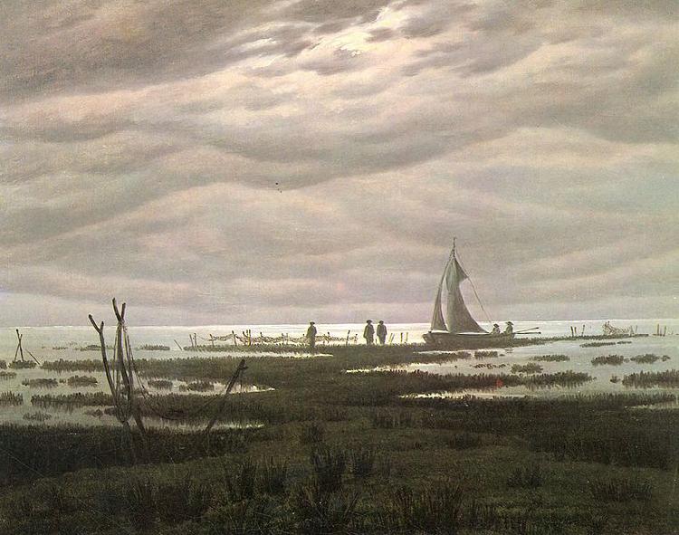 Caspar David Friedrich Flat country shank at Bay of Greifswald oil painting image